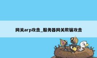 网关arp攻击_服务器网关欺骗攻击