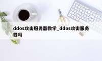 ddos攻击服务器教学_ddos攻击服务器吗